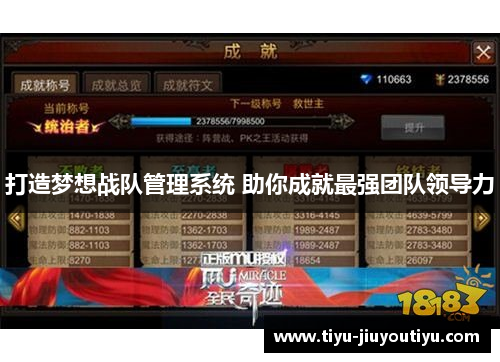打造梦想战队管理系统 助你成就最强团队领导力 打造梦想战队管理系统 助你成就最强团队领导力