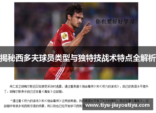 揭秘西多夫球员类型与独特技战术特点全解析 揭秘西多夫球员类型与独特技战术特点全解析